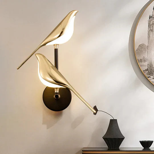 AuroWings | Scandinavische LED-vogel wandlamp